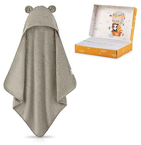 ® Kapuzenhandtuch Baby EXTRA dick, warm & weich | 75x75cm Babyhandtuch mit Kapuze 100% Bambus | Baby Handtuch Kapuze mit toller Geschenkverpackung (Mint-grün)