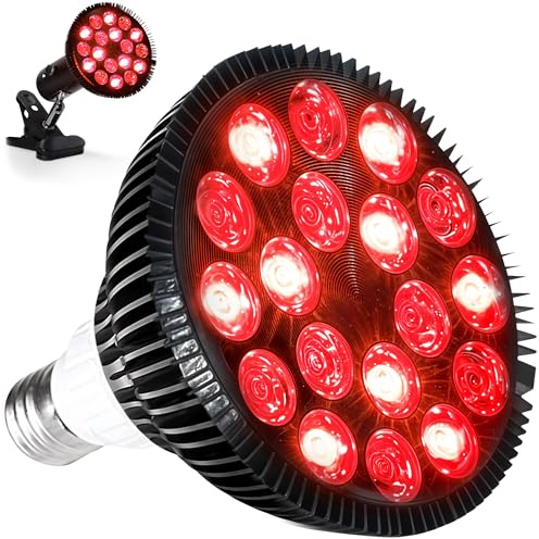 LifePro Red Light Therapy Lamp - Infraglow Infrared Red Light Therapy Bulb with 660nm and 850 nm Wavelength -18 LEDs & Clip-On Lamp - at Home Infrared Bulb for Daily Wellness and Relaxation