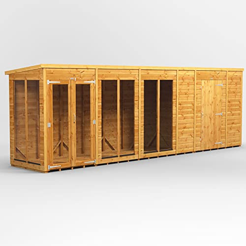 POWER High Grade Premium Pent Summer House Combined with 6 ft Storage Wooden Cabin with Security Features, PVC Window sills, Door & Window Flexibility, 12 mm Extra Thick Timber & Toughened Glass