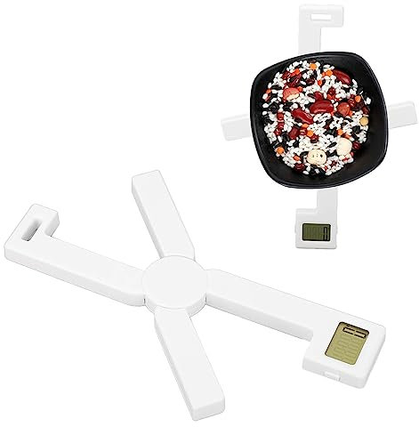 Uadme Balance de Cuisine Pliable, Balance Numérique, Mini Balance de Cuisine, Balance Alimentaire Portable de Type X, Écran LCD, pour la Cuisson, la Préparation des Repas, Contrôle des Portions(Blanc)