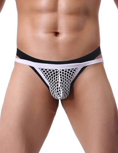 ohmydear String Män Sexiga G-String Heta Underkläder Tanga Män Spets Mesh Trosor Andningsbara Erotiska Trosor Mjuka Trosor Låg Midja G-String T-Back Bikini Fishnet