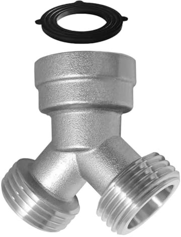 Joywayus Brass Nickel Plating 3/4 GHT Y Shaped Connector for Steam Dryer