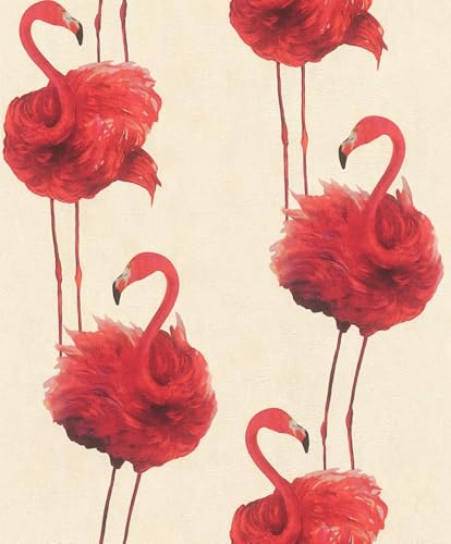 Rasch Tesa 370805 Flamazing Papier peint autocollant Motif grands flamants roses Rose