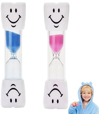 2 Stück Sanduhren Set für Kinder,Sanduhr Zähneputzen Kinder,Minuten Smiley Kindern,Zahnputzuhr Helfen,Sanduhren 3 Minuten,Zahnputz Timer Lustig Kleinkinder,Mini Tooth Zeitmesser,Sanduhrset (Pink+Blue)