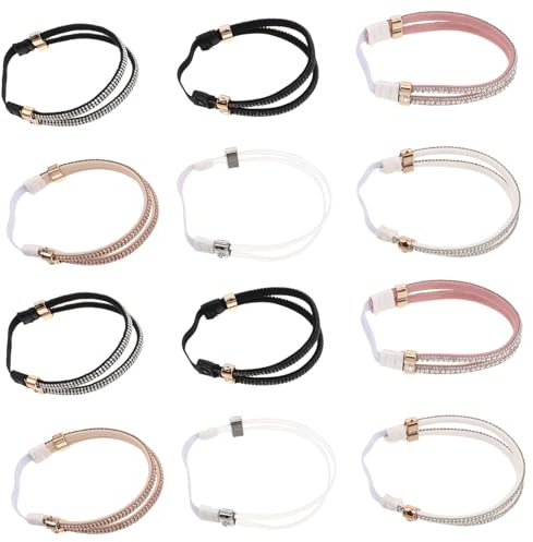 WOFASHPURET 6 Paia Cinghie Elastiche per Tacchi Elevati con Cristalli Fasce Rimovibili Antiscivolo per Sandali e Ciabatte Sostituzione Comoda per Talloni Sciolti Accessori Scarpe e Morbidi
