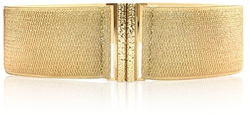 Fsahiuf elastiskt stretch midjebälte för kvinnor, brett bälte för klänningar rockar, mode dam midjebälte med guldspänne, retro midjebälte passar midjeomkrets 60–80 cm, Guld, 60-80