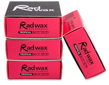 Rad Wax Eco Surf Wax (Tropical) - 4 x 100g Bars | Premium Eco-friendly Tropical Surfboard Wax - Surf Accessories