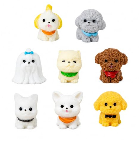 UZYXC 8 Piezas Figuras Miniatura Perro, Diferentes Razas, Adornos Animales, Colección, Para Repisa Ventana, Salón, Casa, Pintado A Mano, Lindo