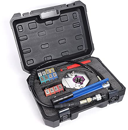 Giuffrida Herramienta de mantenimiento de aire acondicionado hidráulico, kit de crimpadora de manguera hidráulica, herramienta de prensado de manguera manual de reparación de aire acondicionado