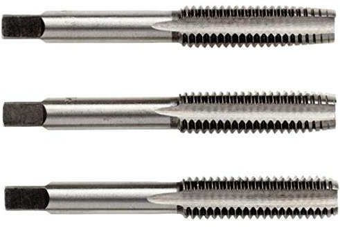 M12 x 1.75 Taraud métrique HSS. Ensemble de 3 robinets. Comprend 3 pièces - 1ère, 2ème et 3ème coupe. Pour tarauder/fileter l'acier et les matériaux non ferreux. Tarauds à main