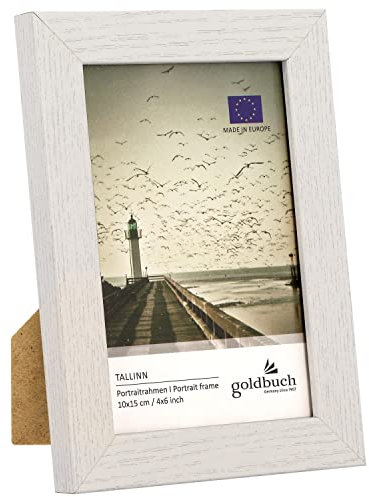 goldbuch 92 0395 - Cornice portafoto Tallinn in Legno MDF, per Foto Singola, Formato 20 x 30 cm, con Supporto da appoggiare e da Parete, Colore: Bianco