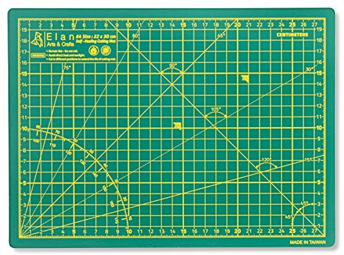 Elan Base de Corte A4 Autocicatrizante Verde, Tabla de Corte 30x22 CM, Tabla Cortar Costura, Base de Corte A4, Protector Mesa Manualidades de 5 Capas