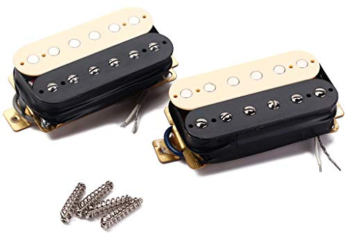 Alnicov Black & Cream Guitar Pickup Zebra Faced Humbucker Double Coil Electric Guitar Pickups 50/52Mm With Installing Frame Guitar Accessories