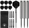 KOTO - Kingcontrol 90% Darts 24 G, Schwarz, Darts Set inkl. 3 Barrels,Flights + Shafts & Dartwallet, Fester Ringgrip
