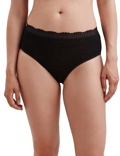 DILLING Culotte avec Dentelle en Laine mérinos et Soie pour Femme - Noir 38