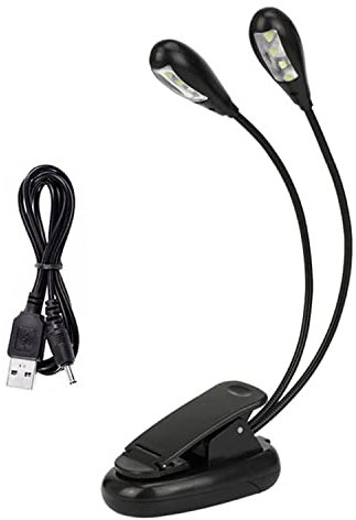 CAM2 Notenständer LED-Licht, 8 LED-Licht Einstellbare Helligkeit 2 Gänge, mit USB-Kabel Lampe, Geeignet für Klavierständer, Notenständer, Schreibtisch