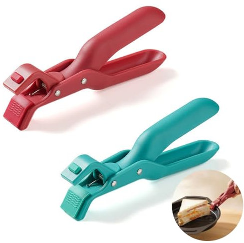 2 pièces Clip Anti-Brûlure, Anti-Chaud, Gripper Antidérapant, Convient pour les cuiseurs à vapeur, micro - ondes（Ne convient pas au four, une température trop élevée peut endommager les clips）