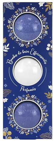 French Tendance - Coffret Trio Bombes de Bain Moussant et Effervescent - Parfum : Amande - Coco - Thé Vert - Relaxation et Détente - Ambiance Aromathérapique - Poids : 3 x 150 gr