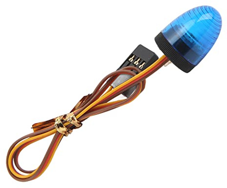 Gyrophare LED de 4,8 V à 6 V pour voiture de police télécommandée, 17 x 13 mm, câble de 290 mm, pour voiture de police/ambulance télécommandée de simulation à l'échelle 1/10 (Bleu)