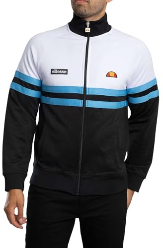 Ellesse Men's Rimini Track Jacket, White/Blue/Black, L