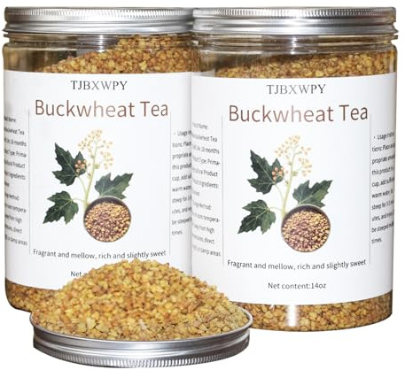 Roasted Buckwheat Groats - Toasted Hulled Buckwheat, 2 Jars (14oz Each, 28oz Total), Gluten-Free Paleo Cereal for Tea, Porridge & Snacking