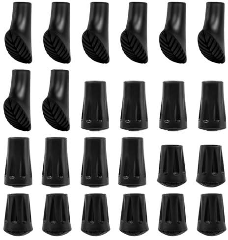24 stycken nordiska promenadkäppar gummirör, nordiska promenadkuddar promenadkäppar gummibuffertar halkfria vandringspinnar gummibuffertar för vandring asfalt grus berg