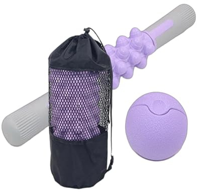 Fascia rulle set 2 delar – högdensitetsregenerering | fasciarullar för muskelregenerering – för avslappnad yoga, pilates, , lägenhet, gym, resor