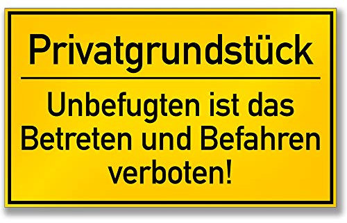 Schild Privatgrundstück Hinweisschild inkl. 4 Lochbohrungen | 25x15cm | stabile Aluminium Verbundplatte