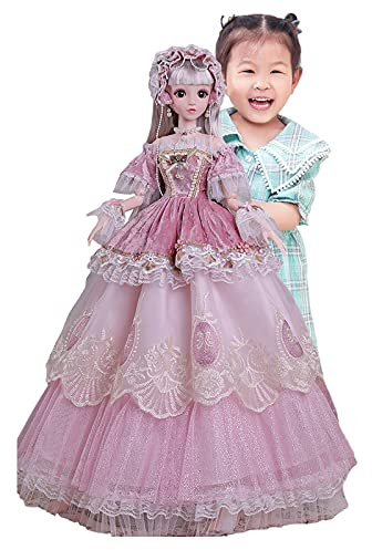 YIHANGG 80cm Grande Poupée De Mode, 23 Articulations Princesse Balle Articulée Poupée Enfants Accompagnent Jouets Fille Anniversaire Cadeaux De Noël,F