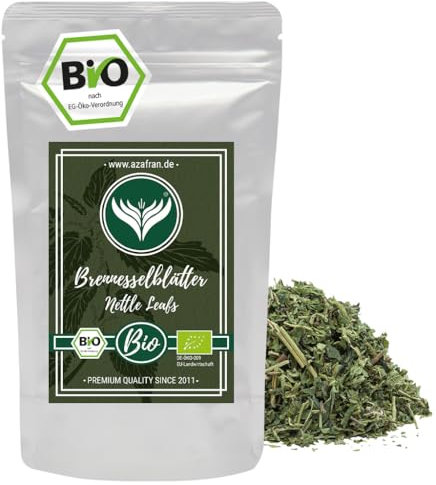 Azafran BIO Brennnessel Blätter | Brennnesselblätter Tee lose getrocknet | Brennessel Geschnitten 250 g
