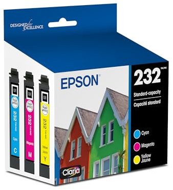 Epson 232 Claria Ink Standard Capacity Color Combo Pack (T232520-S) Works with Workforce WF-2930, 2950 and Expression XP-4200, 4205