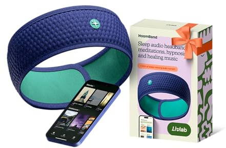 HoomBand Casque Audio Bluetooth, Sommeil Bandeau pour s'endormir, sans Fil, Voyage, Appli Gratuite, Histoires Hypnotiques, Méditations Guidées conçues par des spécialistes du Sommeil