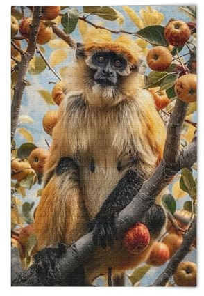 Jigsaw Puzzle 1000 Pieces for Adults Monkey Sits in A Tree Wood Puzzles Educational Brain 21218298