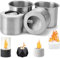 Kigniote Ethanol Burner Set - Bioethanol Burner Pot with 4 Ceramic Wool for Universal Table Fireplace Replacement Combustion Chamber