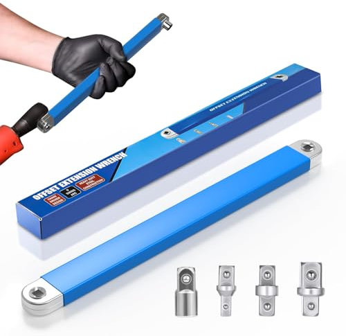 Conjunto de Llaves de Extensión de Impacto Listas para Uso Profesional, Barra de Extensión de Trinquete, Extensión de Llave de Torsión, Llave para Espacios Estrechos con Adaptadores Universales.
