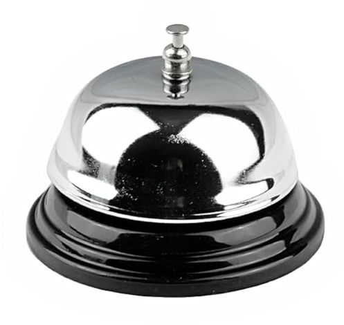 NUOBESTY Mini Campanelli Per Suonare La Reception in Acciaio Inox Campanello Per Chiamata A Mano Per Hotel Bar E Cucina (taglia S)