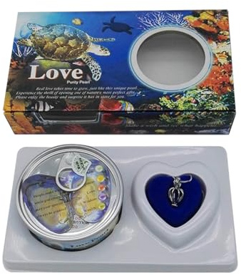 Kit Collana Perla dei Desideri per Bambini e Adulti, Collana Perla dei Desideri Fai-da-Te, Kit Collana Perla d'Ostra d'Acqua Dolce, Collana con Medaglione a Gabbia a Cuore, Ciondolo Pendente, Necklace
