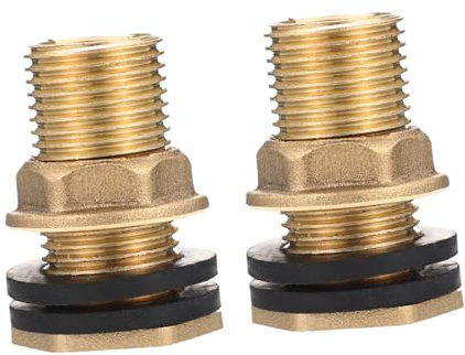 SMASOLO 2 piezas Conector Tanque Agua Latón Hembra Macho con Junta Sellado Kit para Mangueras Jardín y Depósitos