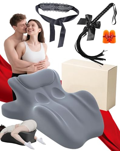 Elugty Wedge Pillow for Couples Intimacy Pillow Comfort Pillow Cushion, 27° Lift = Perfect Position Easily, Fast Rebound Multi-Functional Ergonomic Posture Seat for All Position (Gray)