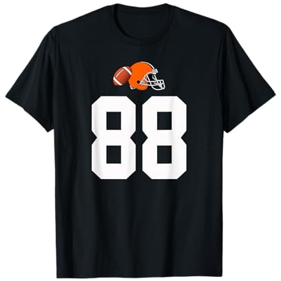 Americano Fútbol Casco Estilo Vintage Número 88 Camiseta