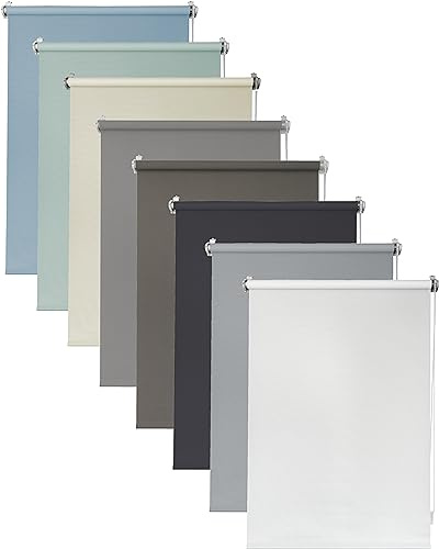 Deco4Me Seitenzugrollo (120 x 160 cm, Weiß) - Blickdicht & lichtdurchlässig - werkzeugfreie Montage ohne Bohren - Jalousien & Rollos für Fenster - Tageslichtrollo, Klemmrollo (Stoffbreite 116 cm)