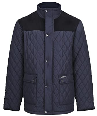 Champion Mens Lewis Country Estate Quilted Fleece Coat Navy XL
