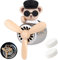 URAQT Bear Pilot Retro Airplane Car Air Freshener, Vent Clip On with 2 Fragrance Tablets, Personalised Air Outlet Vent Accessory with Rotating Propeller, Brown