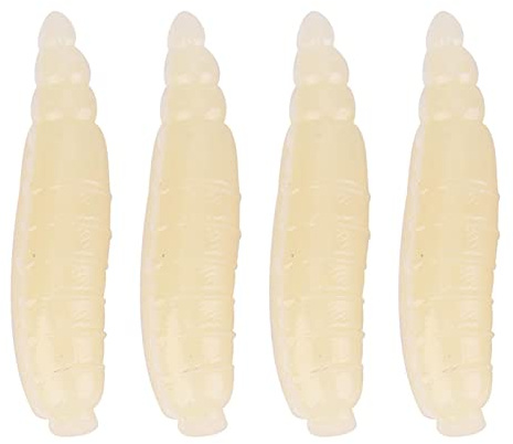 HOHXFYP 400 PcsSet 17Mm Mini Maggot Grub Soft Lure,Small PVC Artificial Fishing Bait,Luminous Efficient Grub Soft Lure,Maggot Fishing Baits for Fish Fly Fishing