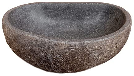 ART-CRAFT Steintrog Vogeltränke - Tier-Wassernapf aus Naturstein - Handgefertigte Schale Ø ca 25 cm - für Vögel, Hunde & Katzen - Frost- & Wetterfest - Garten Deko Wasserschale - Unikat 6-8 kg