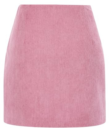 IDEALSANXUN Corduroy Skirt for Women Trendy Fall Winter High Waisted Knee Length Pencil Mini Skirt, Pink, XL
