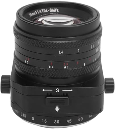 50 Mm F1.4 Lutningsobjektiv, Manuell Fokus Stor Bländare Halvram Porträttobjektiv för Fujifilm FX-fäste Kamera X A3 A5 A7 M1 M2, Typ, Material, Svart Färg