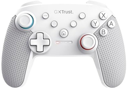 Trust GXT 1246W Muta Manette Switch Sans Fil avec Bluetooth, Double Vibration, Capteur de Mouvement, Bouton Turbo et Capture d'Écran, 15h de Jeu, pour Nintendo Switch, Lite, OLED, Blanc