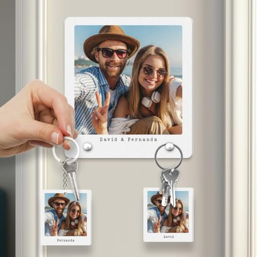 Transparent Gift Colgador de Llaves Personalizado con Foto y Texto. Perchero Personalizado de Metacrilato. Percheros de Pared Originales. Perchero Entrada Recibidor. Regalos Personalizados para Hogar
