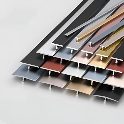 Perfil De Transición, Perfil En T, 3 Pieza × 90cm Tira De Umbral Para Umbral De Puerta Y Unión De Huecos De Suelos De Tablones Laminados Y Azulejos(Silver White,0.6cm/0.23in)